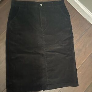Classic Black Corduroy Skirt